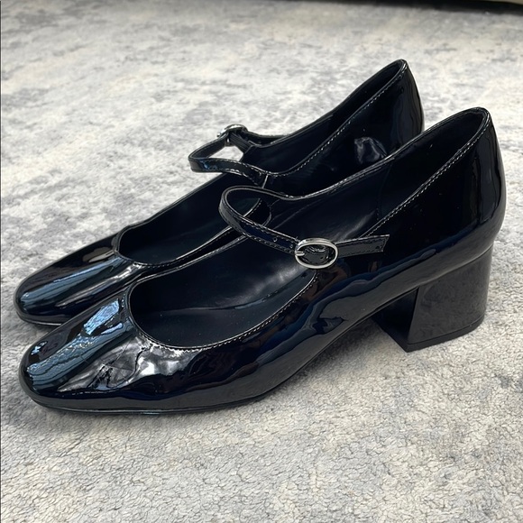 Steve Madden Hawke Patent Slip On Mary Jane Shoes Black Preppy Goth Sz 8 - Picture 4 of 14
